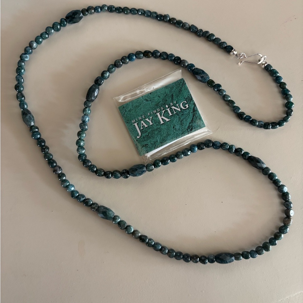 Jay King DTR Mine Finds Moss Agate 35" Necklace 925 Sterling